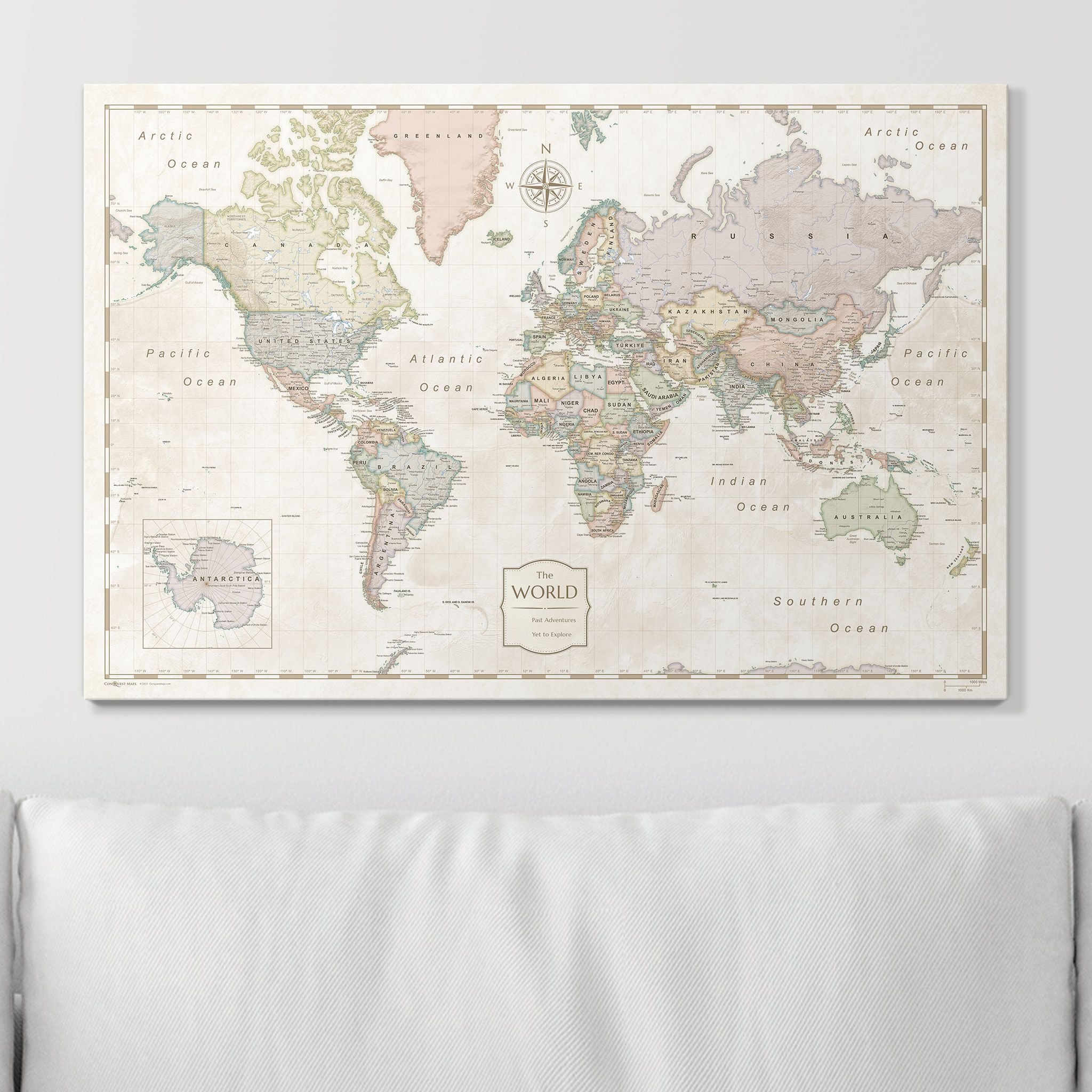 Push Pin World Map (Pin Board) - Desert Sunrise CM Pin Board