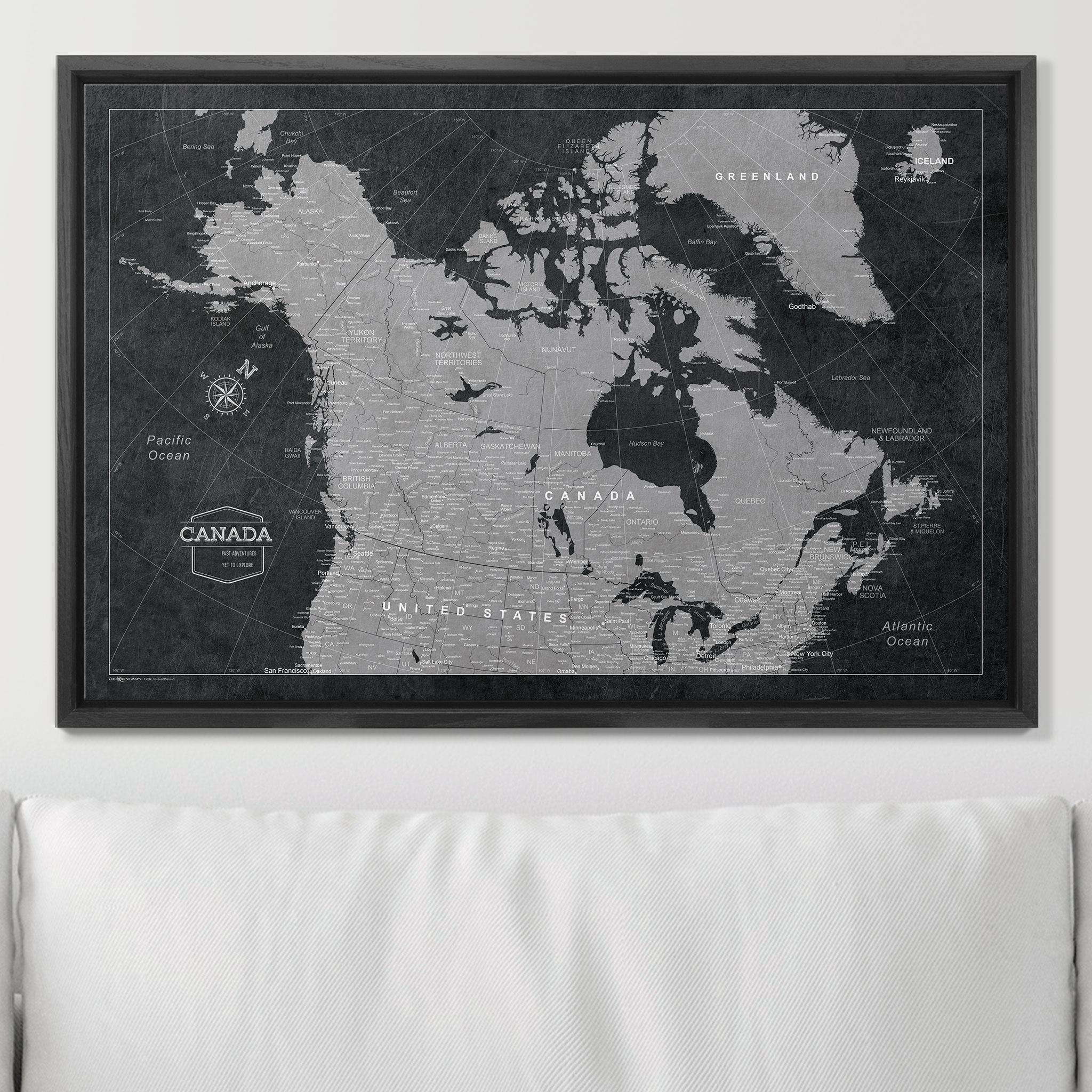 Push Pin Canada Map (Pin Board) - Modern Slate CM Pin Board