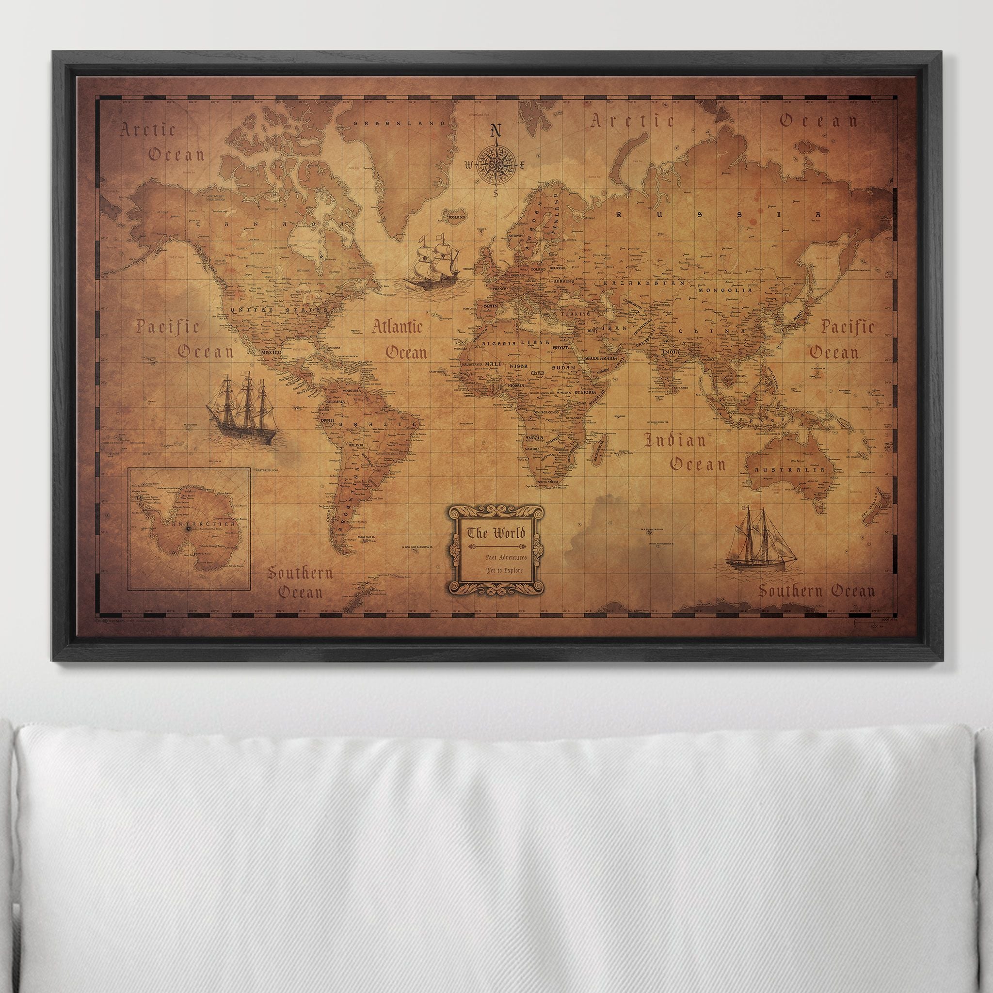 Push Pin World Map (Pin Board) - Golden Aged CM Pin Board