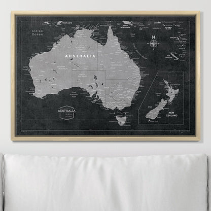 Push Pin Australia Map (Pin Board) - Modern Slate CM Pin Board