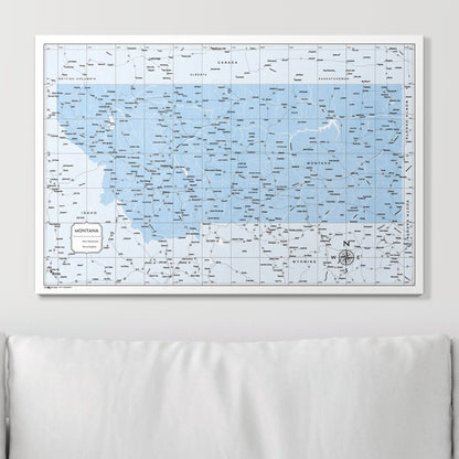 Push Pin Montana Map (Pin Board) - Light Blue Color Splash CM Pin Board