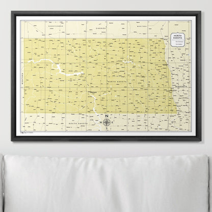 Push Pin North Dakota Map (Pin Board) - Yellow Color Splash CM Pin Board