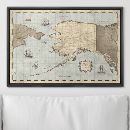 Push Pin Alaska Map (Pin Board) - Rustic Vintage CM Pin Board