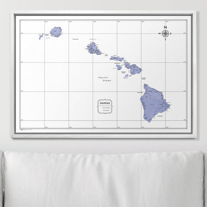 Push Pin Hawaii Map (Pin Board) - Purple Color Splash CM Pin Board