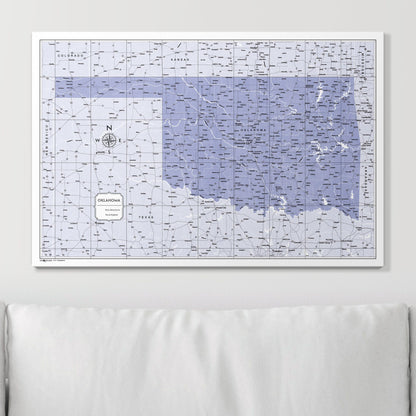 Push Pin Oklahoma Map (Pin Board) - Purple Color Splash CM Pin Board