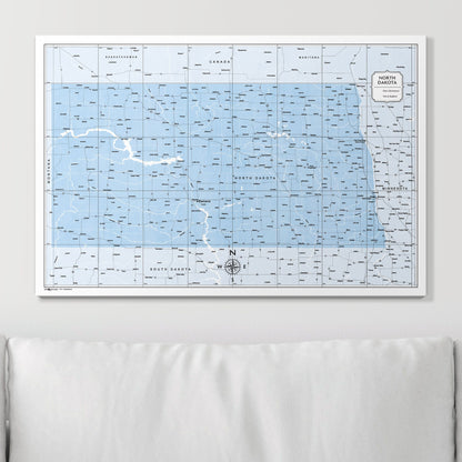 Push Pin North Dakota Map (Pin Board) - Light Blue Color Splash CM Pin Board