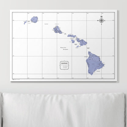 Push Pin Hawaii Map (Pin Board) - Purple Color Splash CM Pin Board