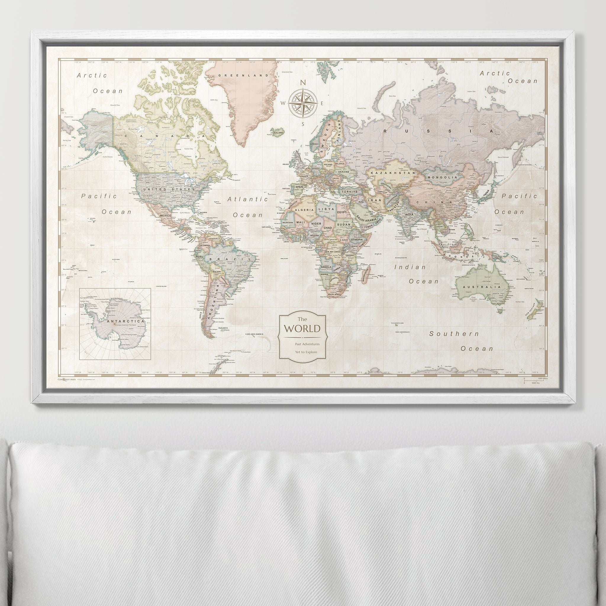 Push Pin World Map (Pin Board) - Desert Sunrise CM Pin Board