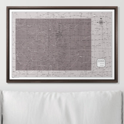 Push Pin Colorado Map (Pin Board) - Dark Brown Color Splash CM Pin Board