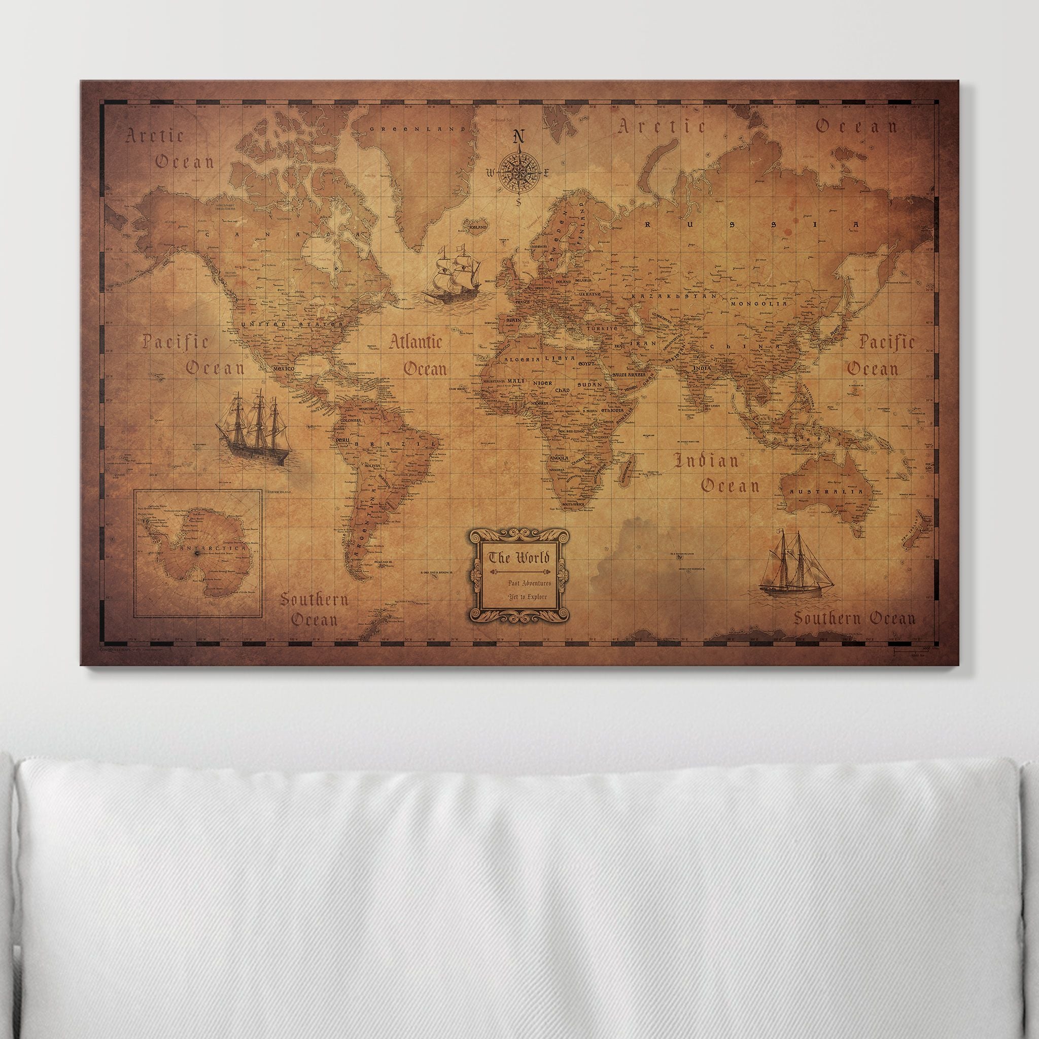 Push Pin World Map (Pin Board) - Golden Aged CM Pin Board