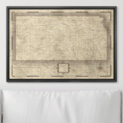 Push Pin Kansas Map (Pin Board) - Rustic Vintage CM Pin Board