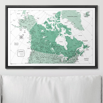 Push Pin Canada Map (Pin Board) - Green Color Splash CM Pin Board