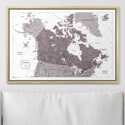 Push Pin Canada Map (Pin Board) - Dark Brown Color Splash CM Pin Board