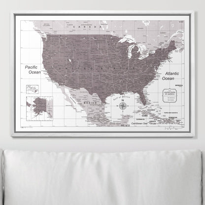 Push Pin USA Map (Pin Board) - Dark Brown Color Splash CM Pin Board