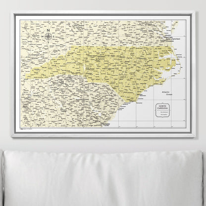 Push Pin North Carolina Map (Pin Board) - Yellow Color Splash CM Pin Board