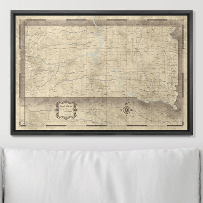 Push Pin South Dakota Map (Pin Board) - Rustic Vintage CM Pin Board