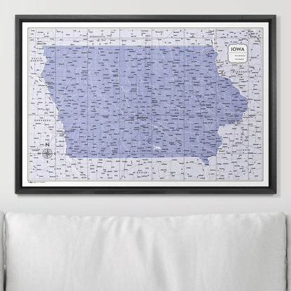 Push Pin Iowa Map (Pin Board) - Purple Color Splash CM Pin Board