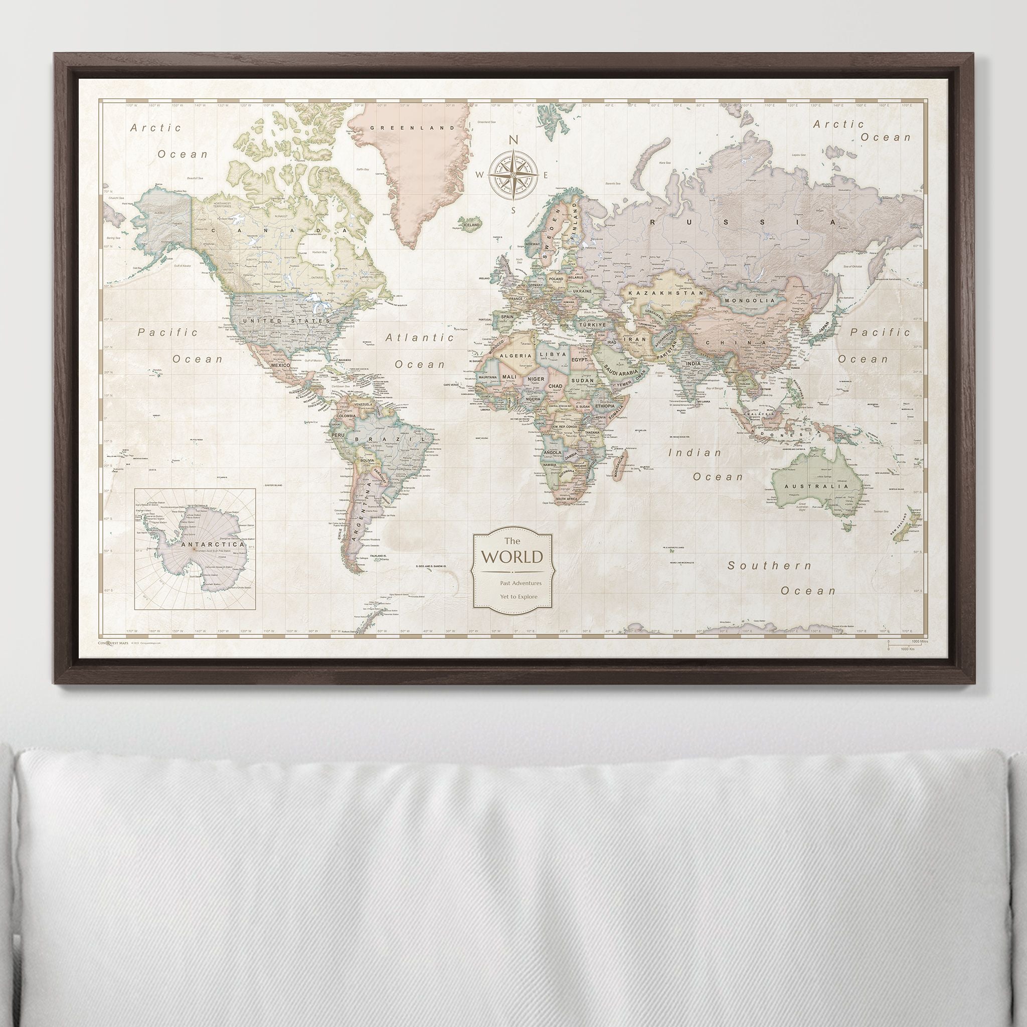 Push Pin World Map (Pin Board) - Desert Sunrise CM Pin Board