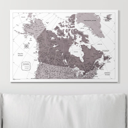 Push Pin Canada Map (Pin Board) - Dark Brown Color Splash CM Pin Board