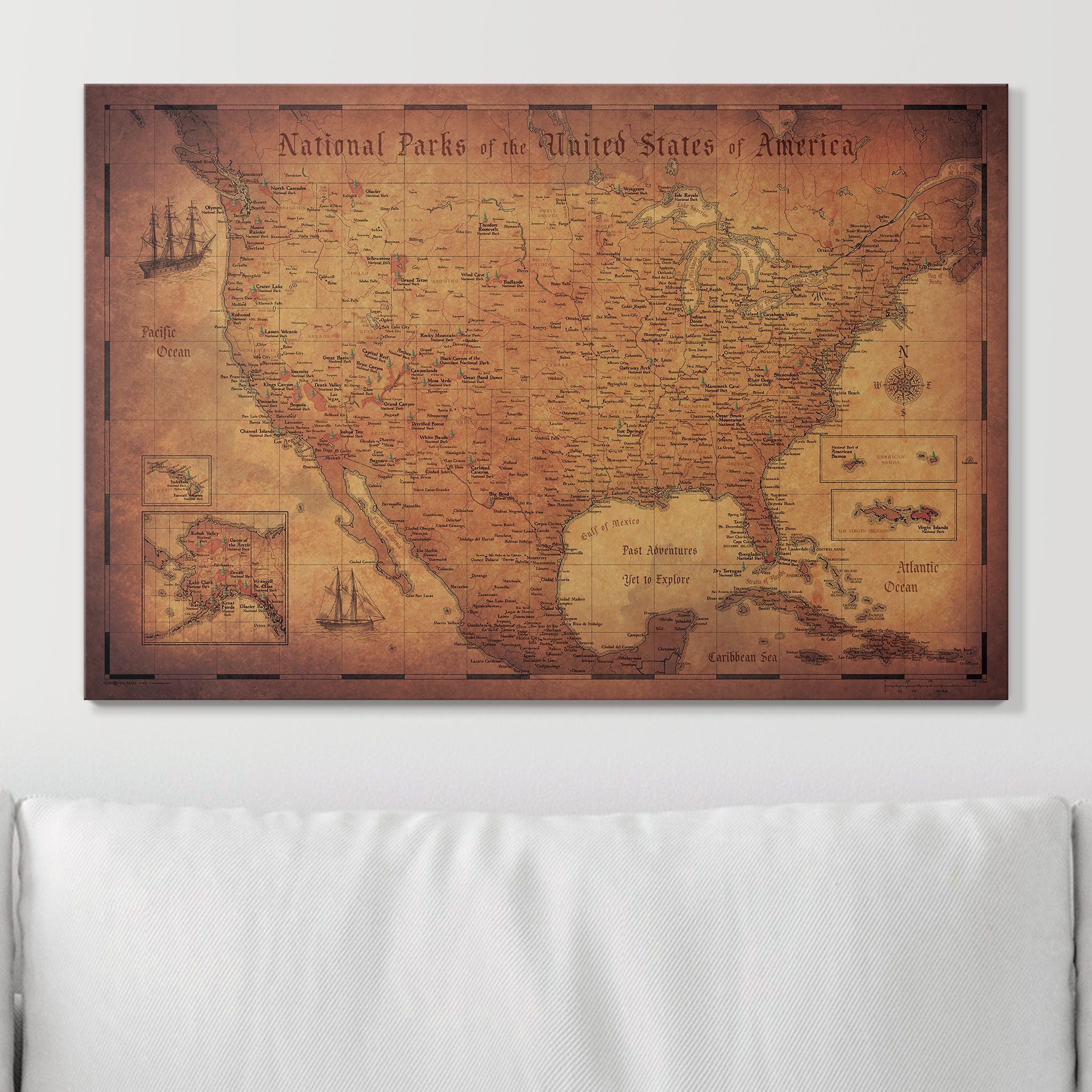 Push Pin National Parks Map (Pin Board) - Golden Aged CM Pin Board