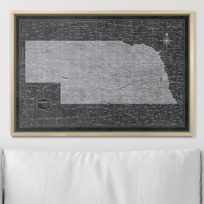 Push Pin Nebraska Map (Pin Board) - Modern Slate CM Pin Board