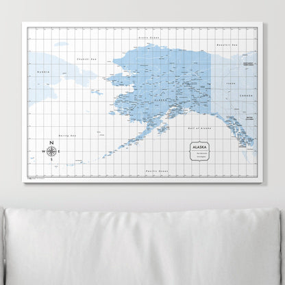 Push Pin Alaska Map (Pin Board) - Light Blue Color Splash CM Pin Board