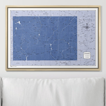 Push Pin Wyoming Map (Pin Board) - Navy Color Splash CM Pin Board