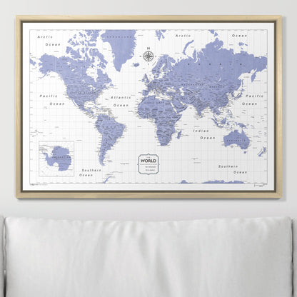 Push Pin World Map (Pin Board) - Purple Color Splash CM Pin Board