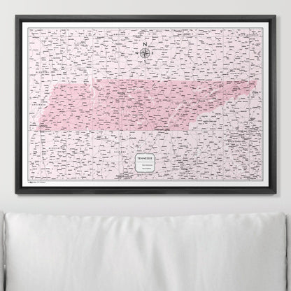 Push Pin Tennessee Map (Pin Board) - Pink Color Splash CM Pin Board