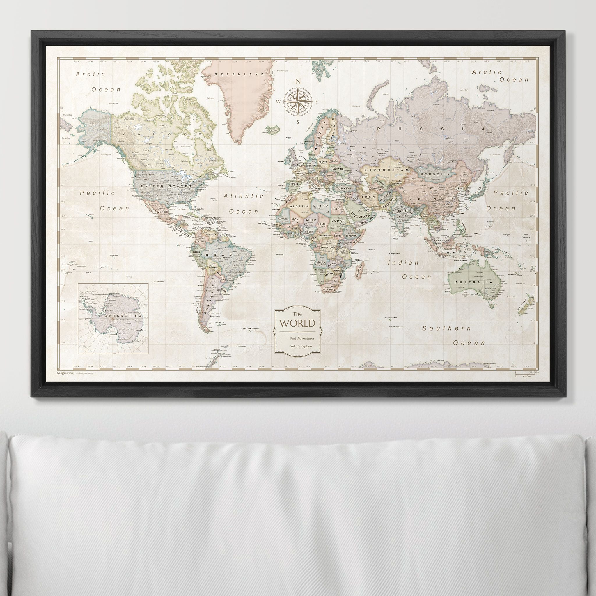 Push Pin World Map (Pin Board) - Desert Sunrise CM Pin Board