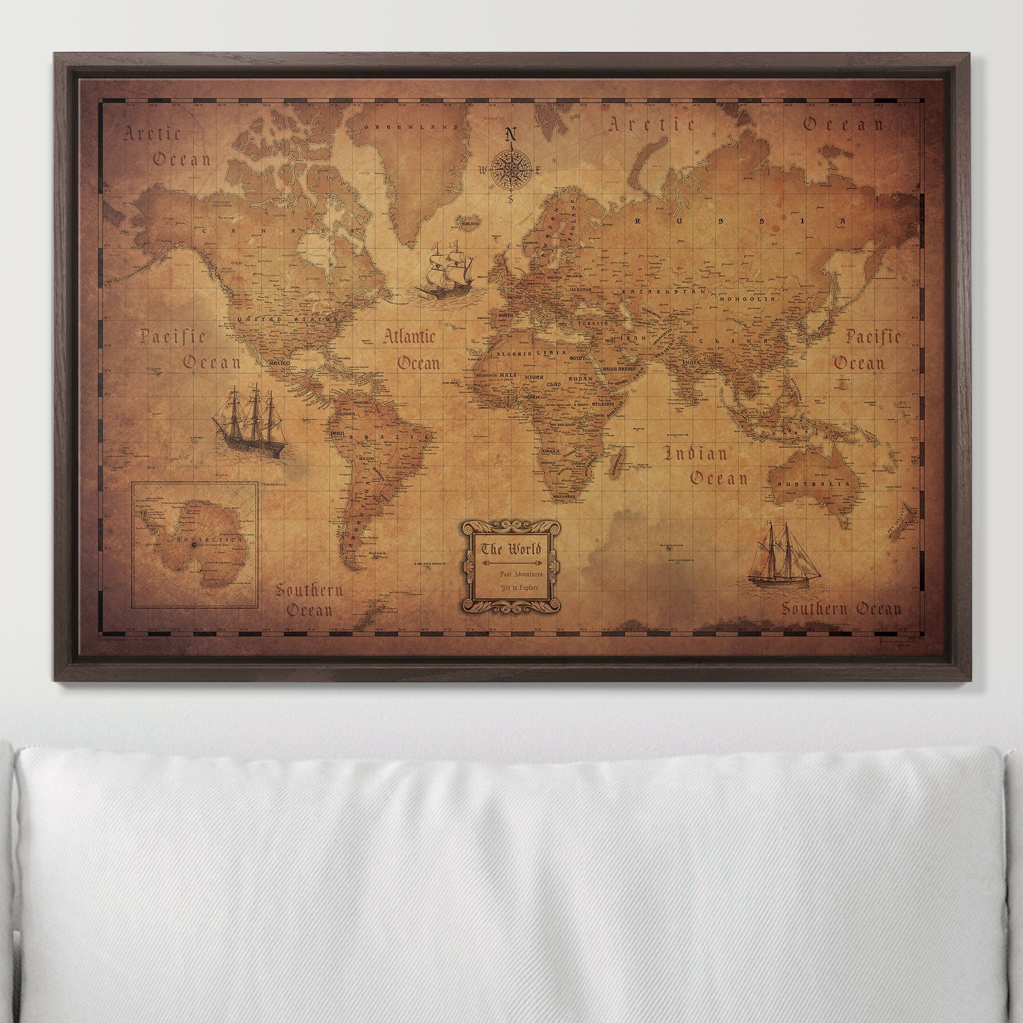 Push Pin World Map (Pin Board) - Golden Aged CM Pin Board