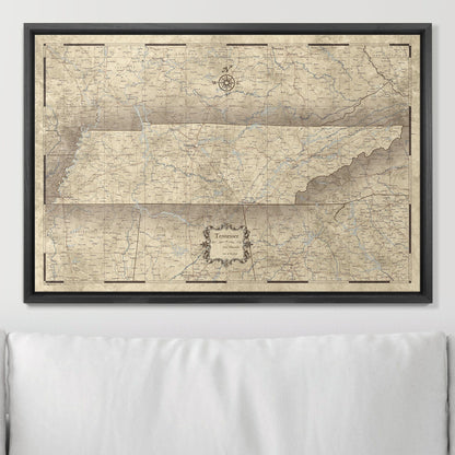 Push Pin Tennessee Map (Pin Board) - Rustic Vintage CM Pin Board