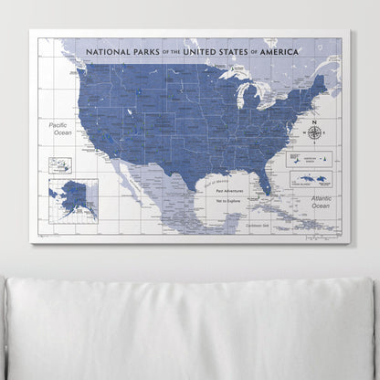 Push Pin National Parks Map (Pin Board) - Navy Color Splash CM Pin Board