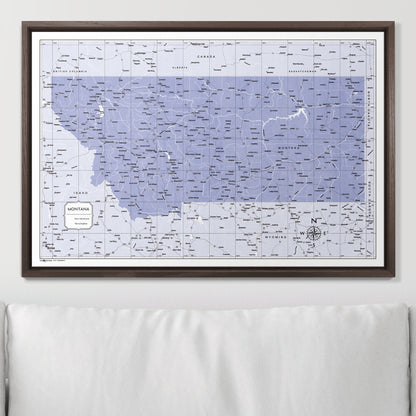 Push Pin Montana Map (Pin Board) - Purple Color Splash CM Pin Board