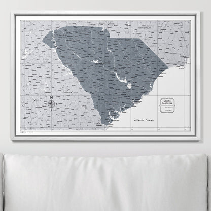 Push Pin South Carolina Map (Pin Board) - Dark Gray Color Splash CM Pin Board