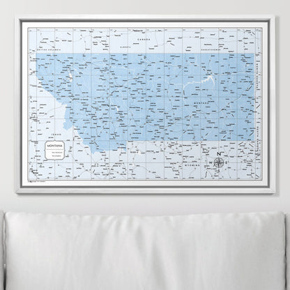 Push Pin Montana Map (Pin Board) - Light Blue Color Splash CM Pin Board