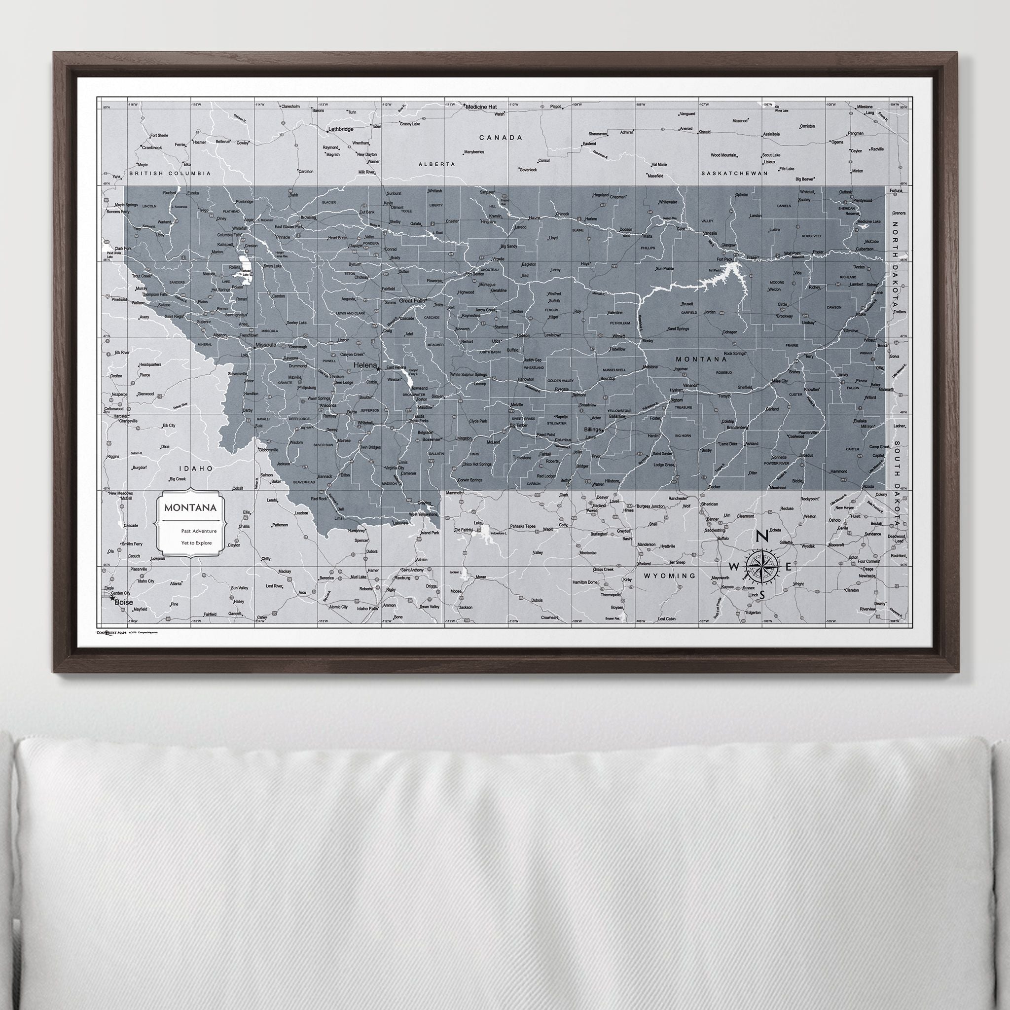 Push Pin Montana Map (Pin Board) - Dark Gray Color Splash CM Pin Board