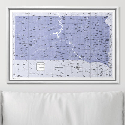 Push Pin South Dakota Map (Pin Board) - Purple Color Splash CM Pin Board