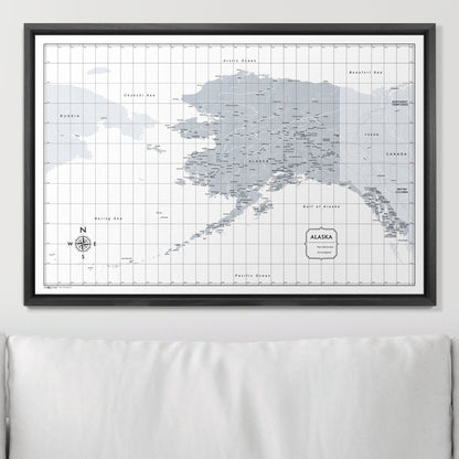 Push Pin Alaska Map (Pin Board) - Light Gray Color Splash CM Pin Board