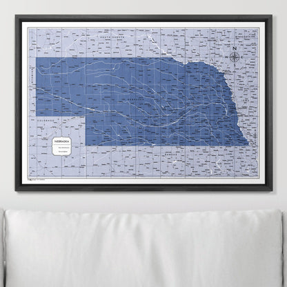 Push Pin Nebraska Map (Pin Board) - Navy Color Splash CM Pin Board