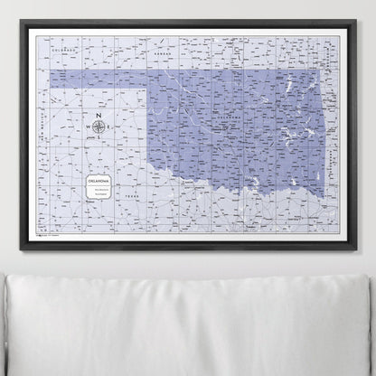 Push Pin Oklahoma Map (Pin Board) - Purple Color Splash CM Pin Board