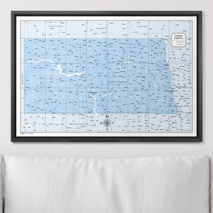 Push Pin North Dakota Map (Pin Board) - Light Blue Color Splash CM Pin Board