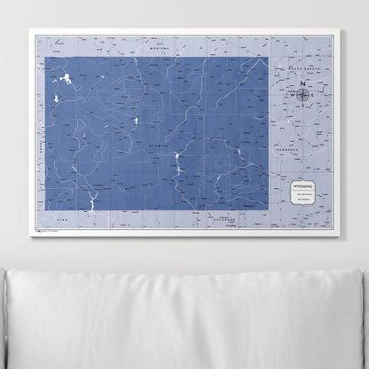 Push Pin Wyoming Map (Pin Board) - Navy Color Splash CM Pin Board