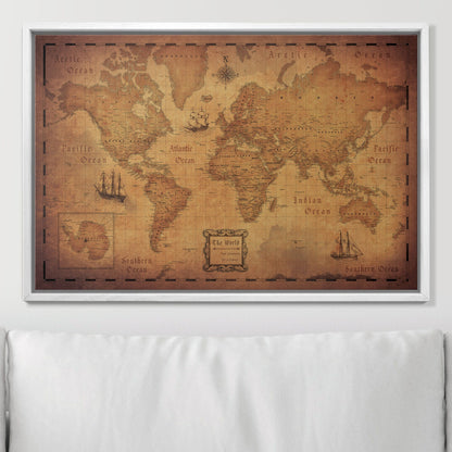 Push Pin World Map (Pin Board) - Golden Aged CM Pin Board