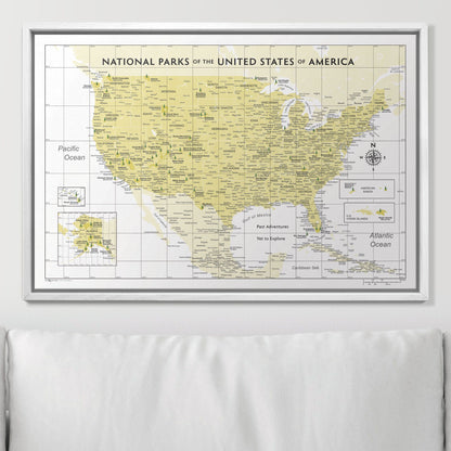 Push Pin National Parks Map (Pin Board) - Yellow Color Splash CM Pin Board