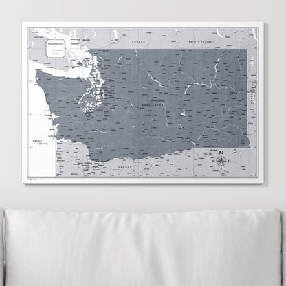 Push Pin Washington Map (Pin Board) - Dark Gray Color Splash CM Pin Board