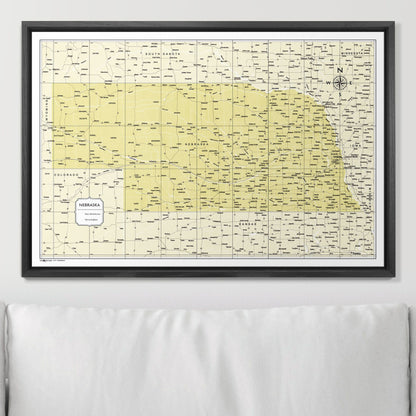 Push Pin Nebraska Map (Pin Board) - Yellow Color Splash CM Pin Board