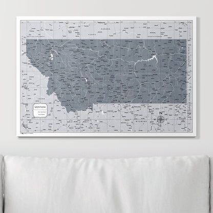 Push Pin Montana Map (Pin Board) - Dark Gray Color Splash CM Pin Board