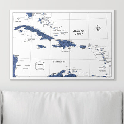 Push Pin Caribbean Map (Pin Board) - Navy Color Splash CM Pin Board