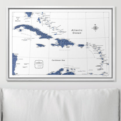 Push Pin Caribbean Map (Pin Board) - Navy Color Splash CM Pin Board